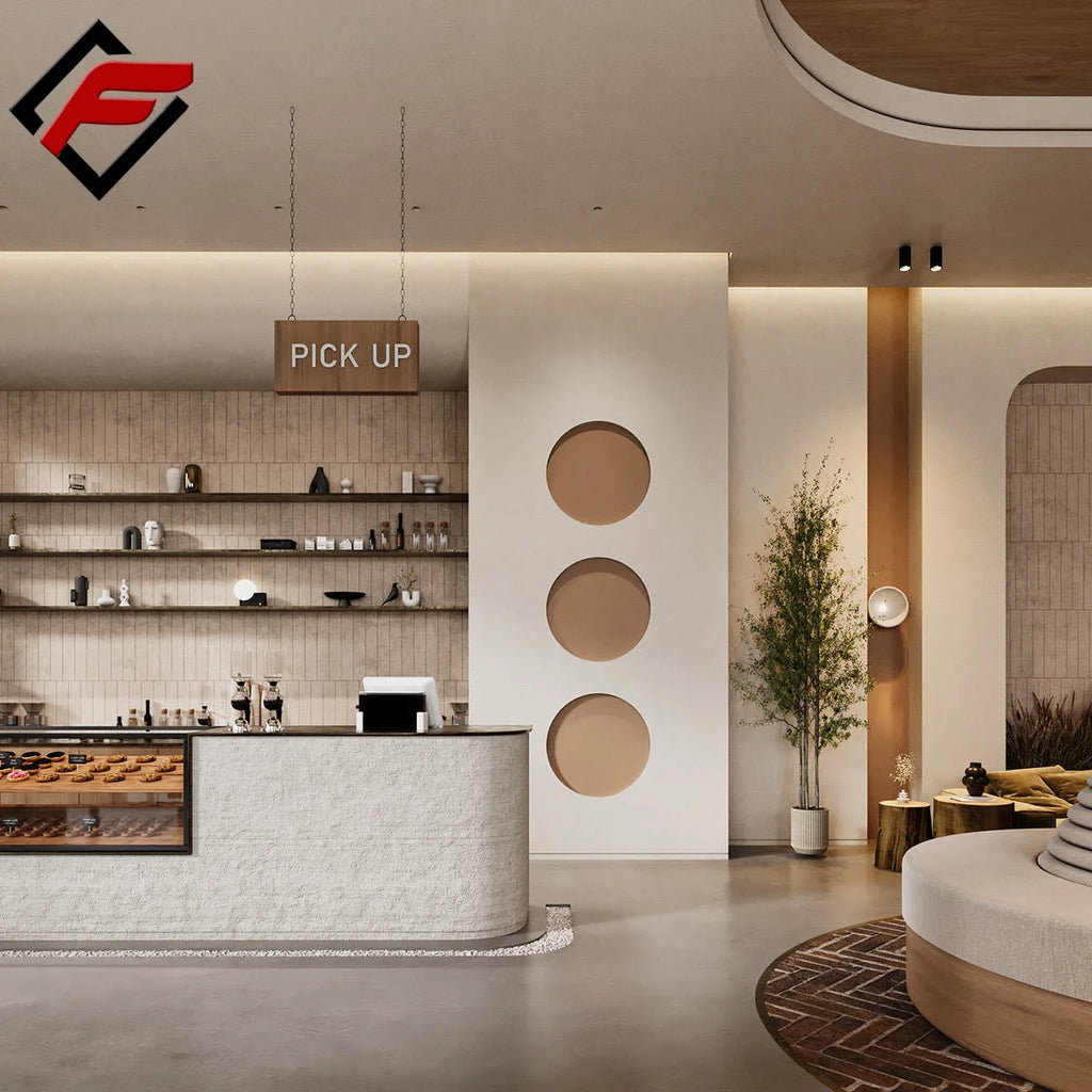 Solid Wood & Acrylic LED Lighting Retail Store Shopping Mall MDF Material Showcase Iron Bread & Coffee Shop Display Cabinet