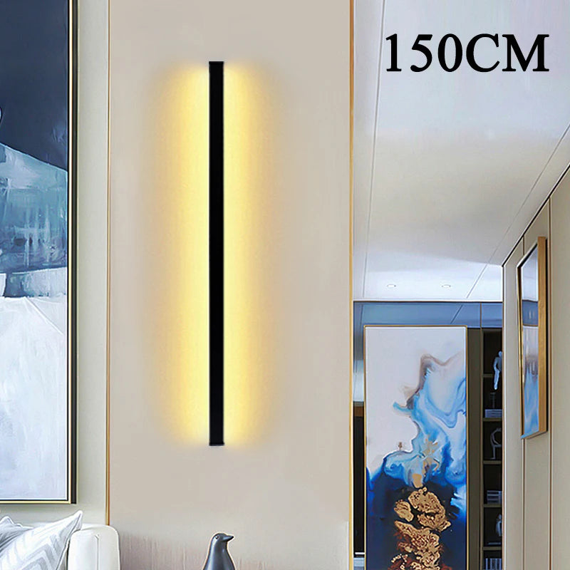 Modern LED Wall Lamp Indoor Minimalist Led Light Bedroom Bedside Long Strip Wall Sconces Living Room Home Light Fixture AC220V
