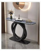 Luxurious Slate Console Tables Italian Semicircular Iron Entrance Cabinet Table Home Furniture Creative Corridor End View Desk T