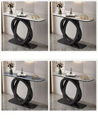 Luxurious Slate Console Tables Italian Semicircular Iron Entrance Cabinet Table Home Furniture Creative Corridor End View Desk T