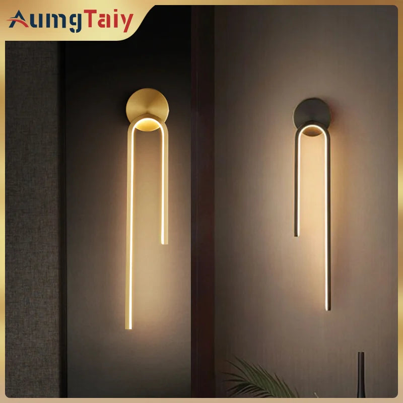 Modern LED Wall Lights Line lamps Indoor Lighting for Bedroom Bedside Background Led Lamps                                  