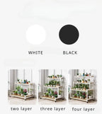 Multi-Layer Flower Rack Indoor And Outdoor Balcony Living Room Shelf With Wheel Floor Standing Storage Racks Metal Plant Stand