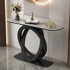 Luxurious Slate Console Tables Italian Semicircular Iron Entrance Cabinet Table Home Furniture Creative Corridor End View Desk T
