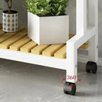 Multi-Layer Flower Rack Indoor And Outdoor Balcony Living Room Shelf With Wheel Floor Standing Storage Racks Metal Plant Stand