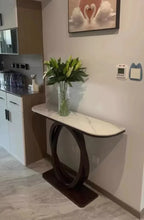 Luxurious Slate Console Tables Italian Semicircular Iron Entrance Cabinet Table Home Furniture Creative Corridor End View Desk T