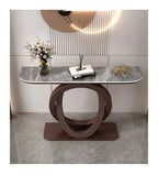 Luxurious Slate Console Tables Italian Semicircular Iron Entrance Cabinet Table Home Furniture Creative Corridor End View Desk T