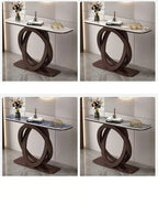 Luxurious Slate Console Tables Italian Semicircular Iron Entrance Cabinet Table Home Furniture Creative Corridor End View Desk T