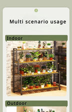 Multi-Layer Flower Rack Indoor And Outdoor Balcony Living Room Shelf With Wheel Floor Standing Storage Racks Metal Plant Stand