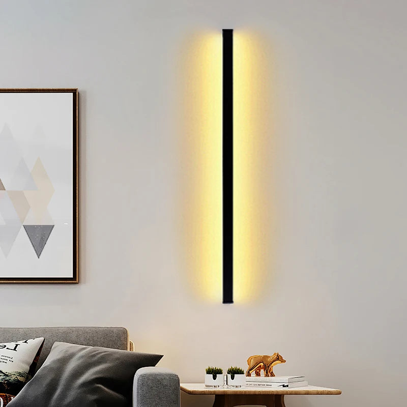 Modern LED Wall Lamp Indoor Minimalist Led Light Bedroom Bedside Long Strip Wall Sconces Living Room Home Light Fixture AC220V