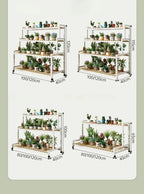 Multi-Layer Flower Rack Indoor And Outdoor Balcony Living Room Shelf With Wheel Floor Standing Storage Racks Metal Plant Stand