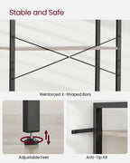 VASAGLE 6-Tier Tall Bookshelf, Large Bookcase, Steel Frame, Freestanding Shelf Unit for Living Room