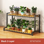 Multi-Layer Flower Rack Indoor And Outdoor Balcony Living Room Shelf With Wheel Floor Standing Storage Racks Metal Plant Stand