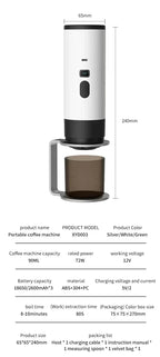 Portable Electric Coffee Maker 3-in-1 Capsule Coffee Grinder Travel Coffee Maker with Cordless Heating for Car and Home Camping