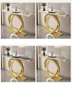 Luxurious Slate Console Tables Italian Semicircular Iron Entrance Cabinet Table Home Furniture Creative Corridor End View Desk T