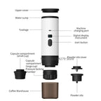 Portable Electric Coffee Maker 3-in-1 Capsule Coffee Grinder Travel Coffee Maker with Cordless Heating for Car and Home Camping