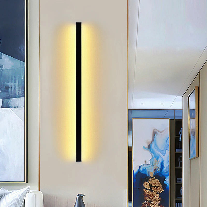 Modern LED Wall Lamp Indoor Minimalist Led Light Bedroom Bedside Long Strip Wall Sconces Living Room Home Light Fixture AC220V