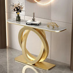 Luxurious Slate Console Tables Italian Semicircular Iron Entrance Cabinet Table Home Furniture Creative Corridor End View Desk T