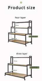 Multi-Layer Flower Rack Indoor And Outdoor Balcony Living Room Shelf With Wheel Floor Standing Storage Racks Metal Plant Stand