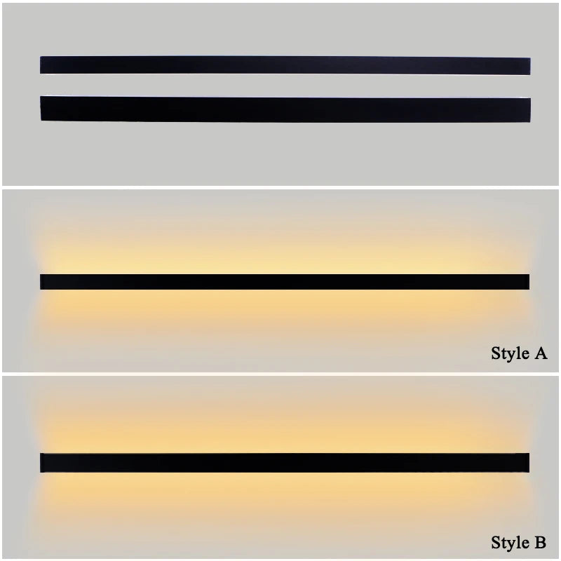 Modern LED Wall Lamp Indoor Minimalist Led Light Bedroom Bedside Long Strip Wall Sconces Living Room Home Light Fixture AC220V