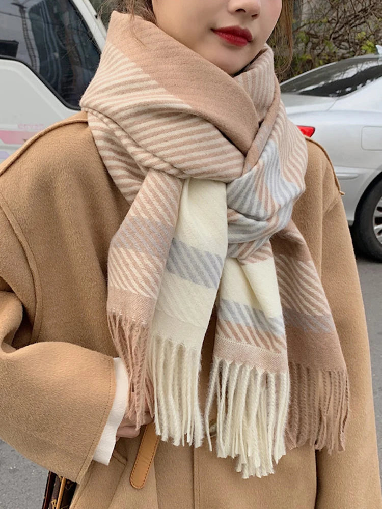 New Women Scarf Autumn Winter Vintage Preppy Style Plaid Wrap Scarve Pashmina Mujer Femme Foulard Bufanda Shawl Unisex Men