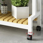 Multi-Layer Flower Rack Indoor And Outdoor Balcony Living Room Shelf With Wheel Floor Standing Storage Racks Metal Plant Stand