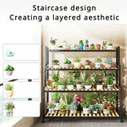 Multi-Layer Flower Rack Indoor And Outdoor Balcony Living Room Shelf With Wheel Floor Standing Storage Racks Metal Plant Stand