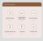 Portable Electric Coffee Maker 3-in-1 Capsule Coffee Grinder Travel Coffee Maker with Cordless Heating for Car and Home Camping